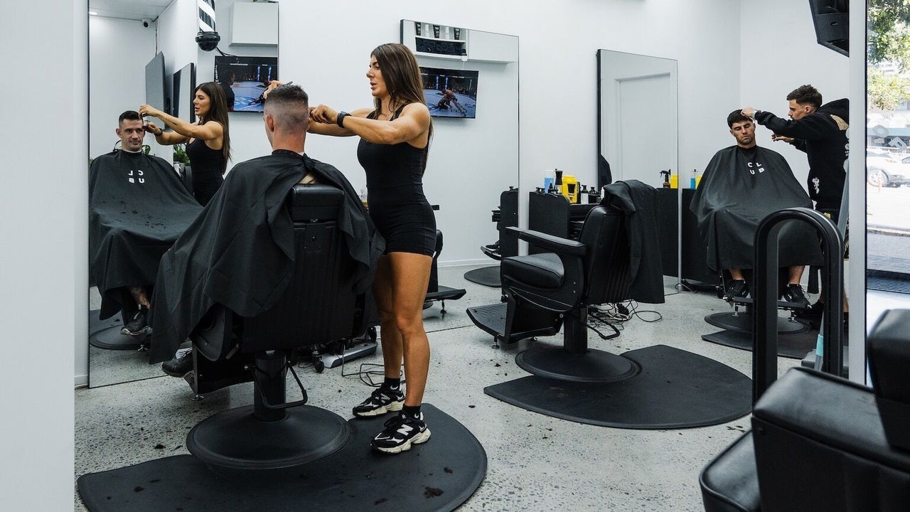 Interior of Blends Barbershop